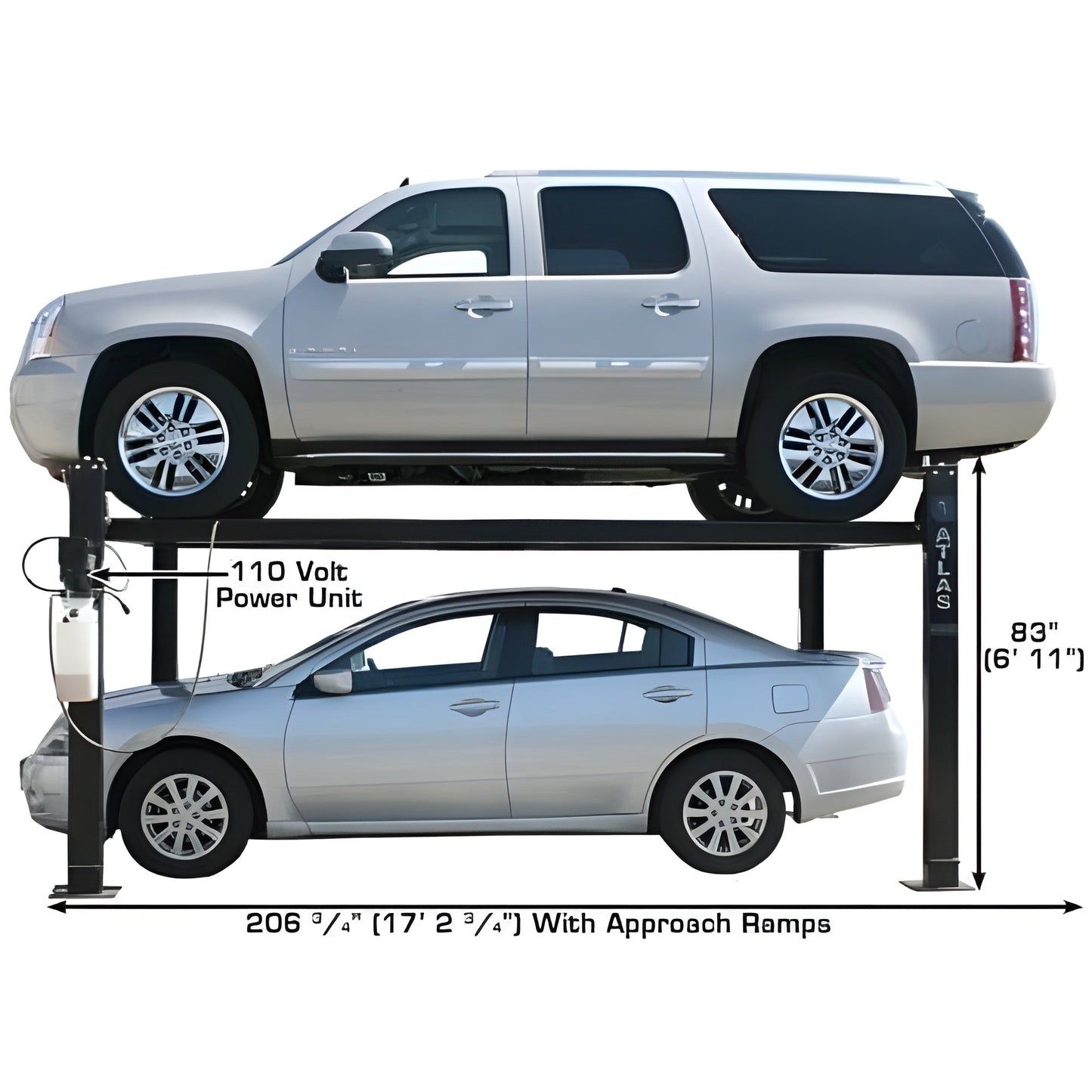 Atlas Garage PRO8000 8,000 lb 4-Post Lift - ATEXH-PRO8000-FPD