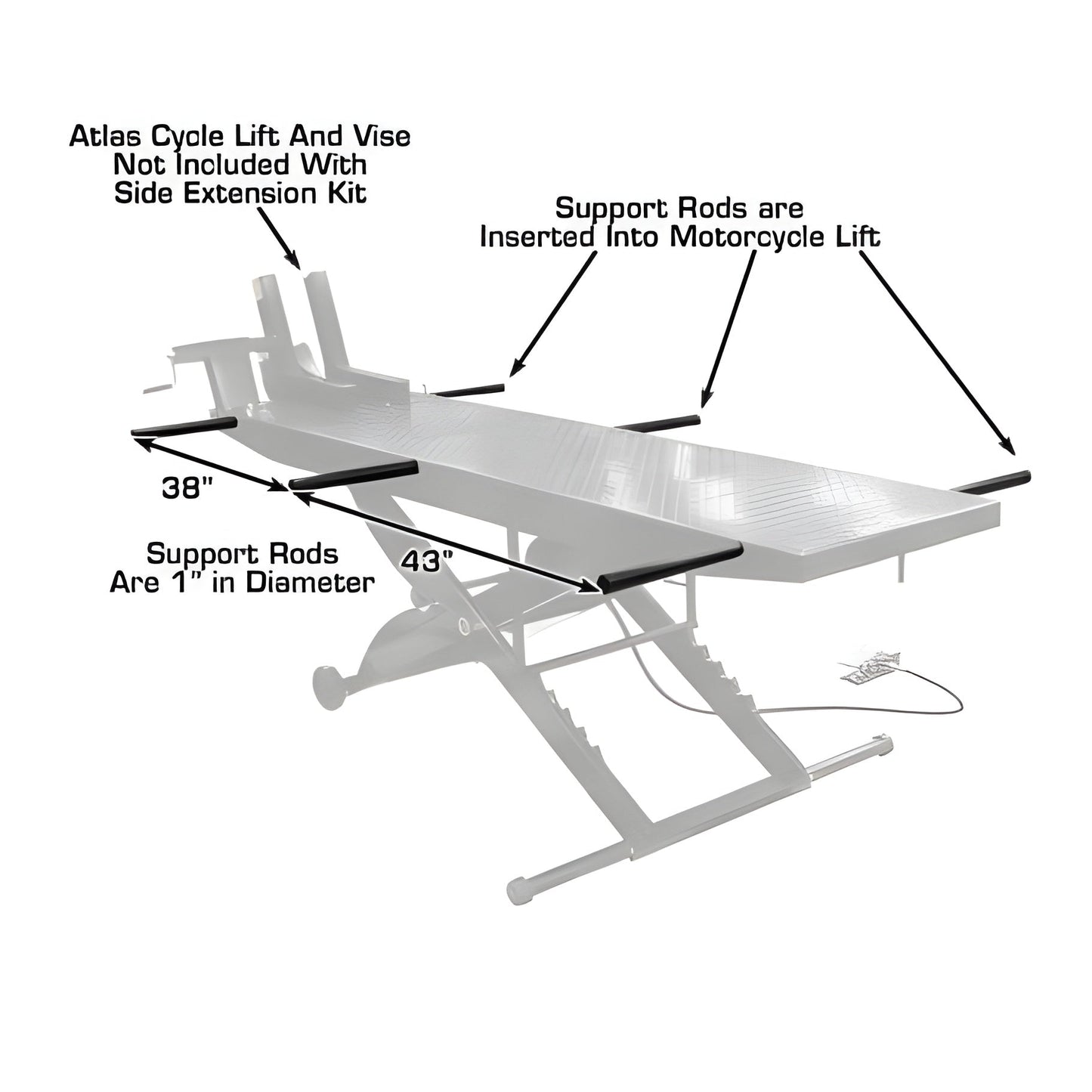 Atlas Cyclelift XLT Side Extension Kit - ATEHT-CYCLFTEXT-FPD