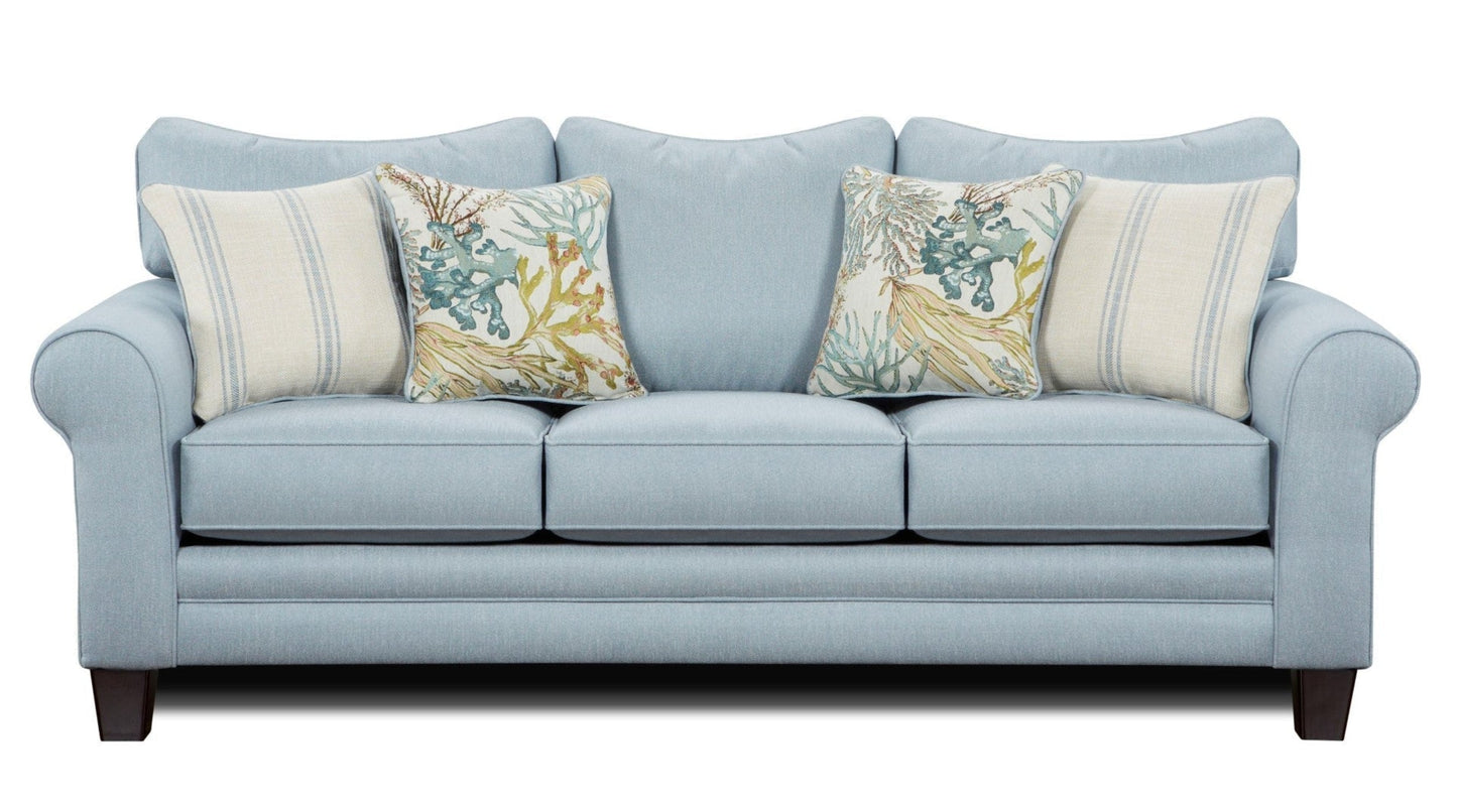Modway Furniture 1144 Transitional Sleep Sofa - Coastal Style with Reversible Cushions & Stain-Resistant Fabric - 1144 Grande Glacier Sleeper