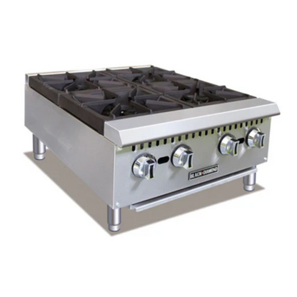 Adcraft BDCTH-24 Black Diamond 4 Burner Heavy Duty Gas Hotplate 24"W -  BDCTH-24