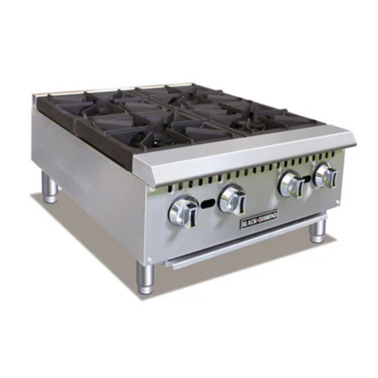 Adcraft BDCTH-24 Black Diamond 4 Burner Heavy Duty Gas Hotplate 24"W -  BDCTH-24