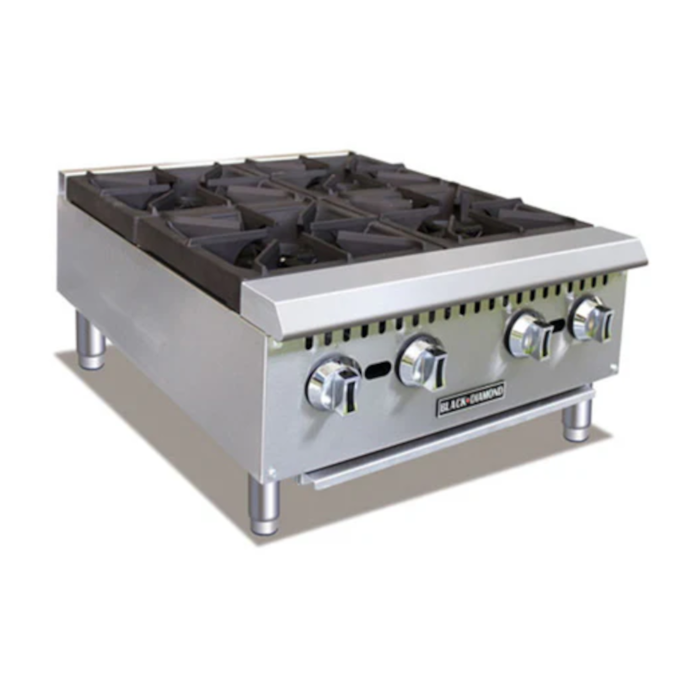Adcraft BDCTH-24 Black Diamond 4 Burner Heavy Duty Gas Hotplate 24"W -  BDCTH-24