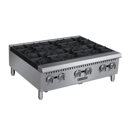 Adcraft BDCTH-36 Black Diamond 6 Burner Heavy Duty Gas Hotplate 36"W - BDCTH-36