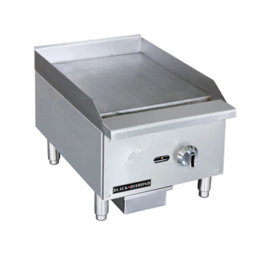 Adcraft BDECTG-16/NG Black Diamond Standard Series Gas Griddle 16"W - BDECTG-16/NG