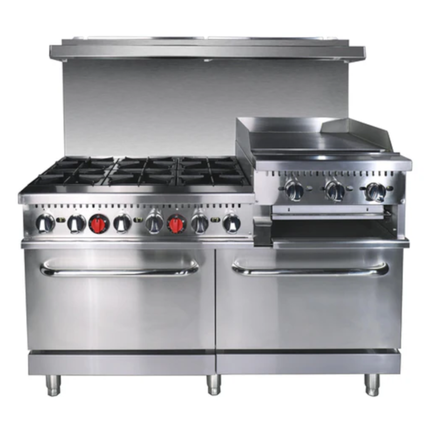 Adcraft BDGR-6024GB/NG Black Diamond Gas Range / Griddle Combo 60"W - BDGR-6024GB/NG