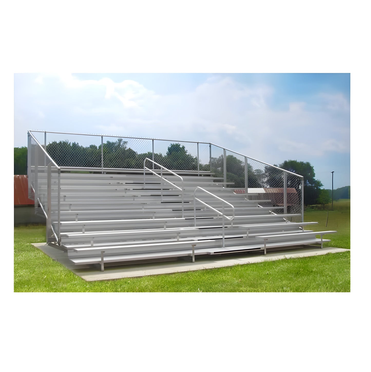 Bleachers 4 or 5 Rows Aluminum Bleachers with Safety Vertical Picket Railing - NB0415V