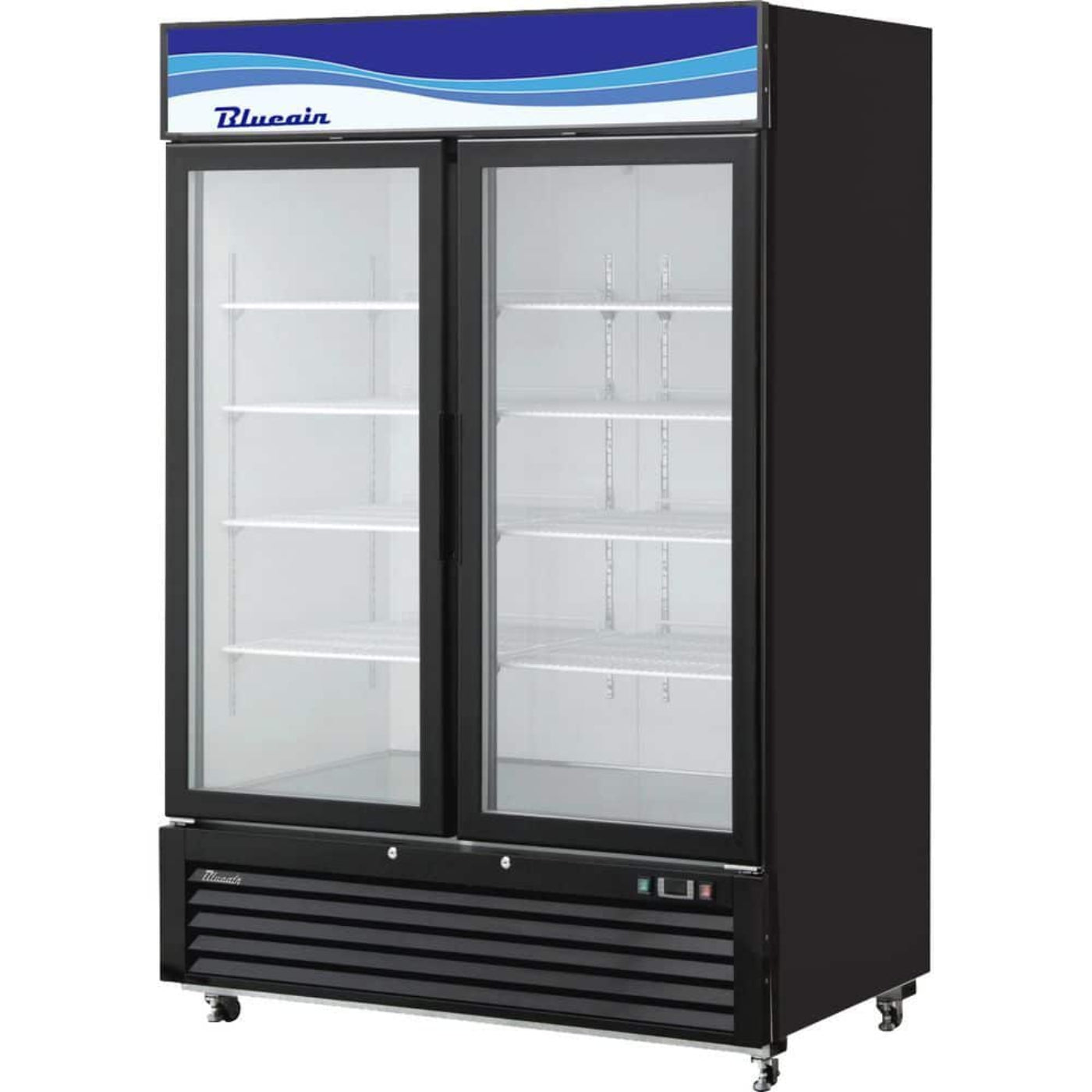 Blue Air BKGF49B-HC | 54" Wide 2 Swing Door Black Merchandiser Freezer - BKGF49B-HC