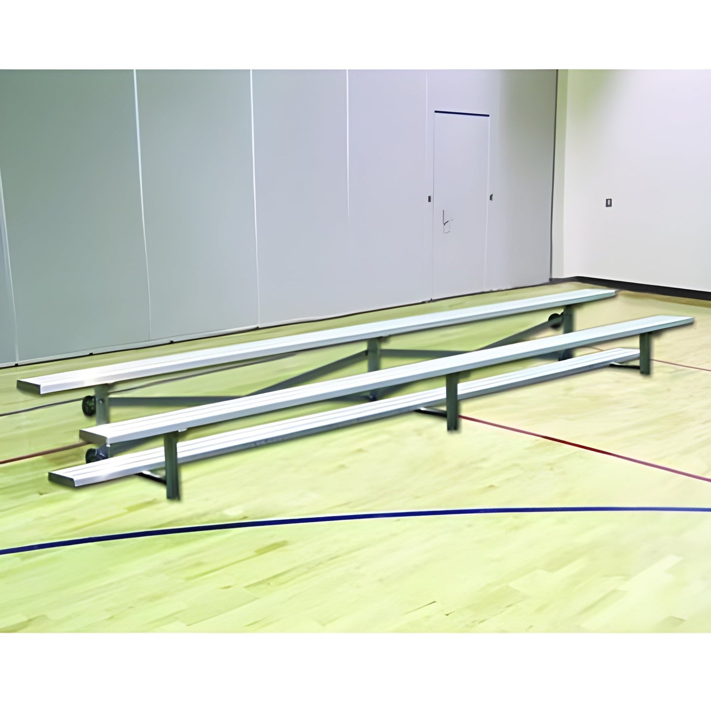 Bleacher - 7-1/2 ft. (2 Row - Double Foot Plank) - Tip & Roll -  BLDP-375TRGPC