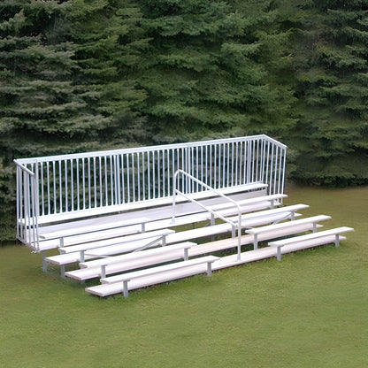 Bleacher 5 Row 21' Enclosed Aluminum Bleacher w/ Guard Rail & Aisle - BLCH-521ASGR
