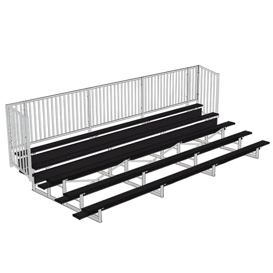 Bleacher 5 Row 15' - 27' Enclosed Aluminum Bleacher w/ Guard Rail - BLCH-5GRPC