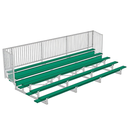 Bleacher 5 Row 15' - 27' Enclosed Aluminum Bleacher w/ Guard Rail - BLCH-5GRPC