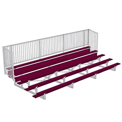 Bleacher 5 Row 15' - 27' Enclosed Aluminum Bleacher w/ Guard Rail - BLCH-5GRPC