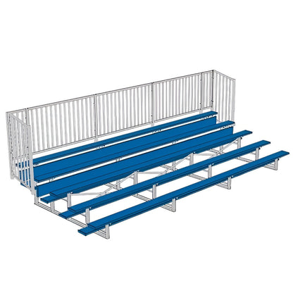 Bleacher 5 Row 15' - 27' Enclosed Aluminum Bleacher w/ Guard Rail - BLCH-5GRPC