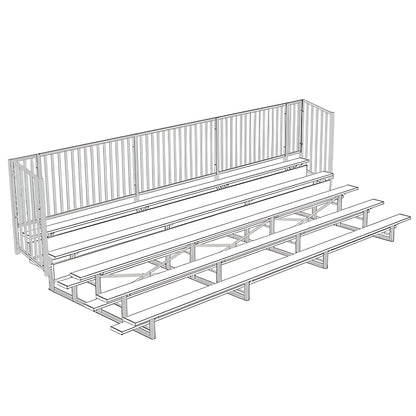 Bleacher 5 Row 15' - 27' Enclosed Aluminum Bleacher w/ Guard Rail - BLCH-5GRPC