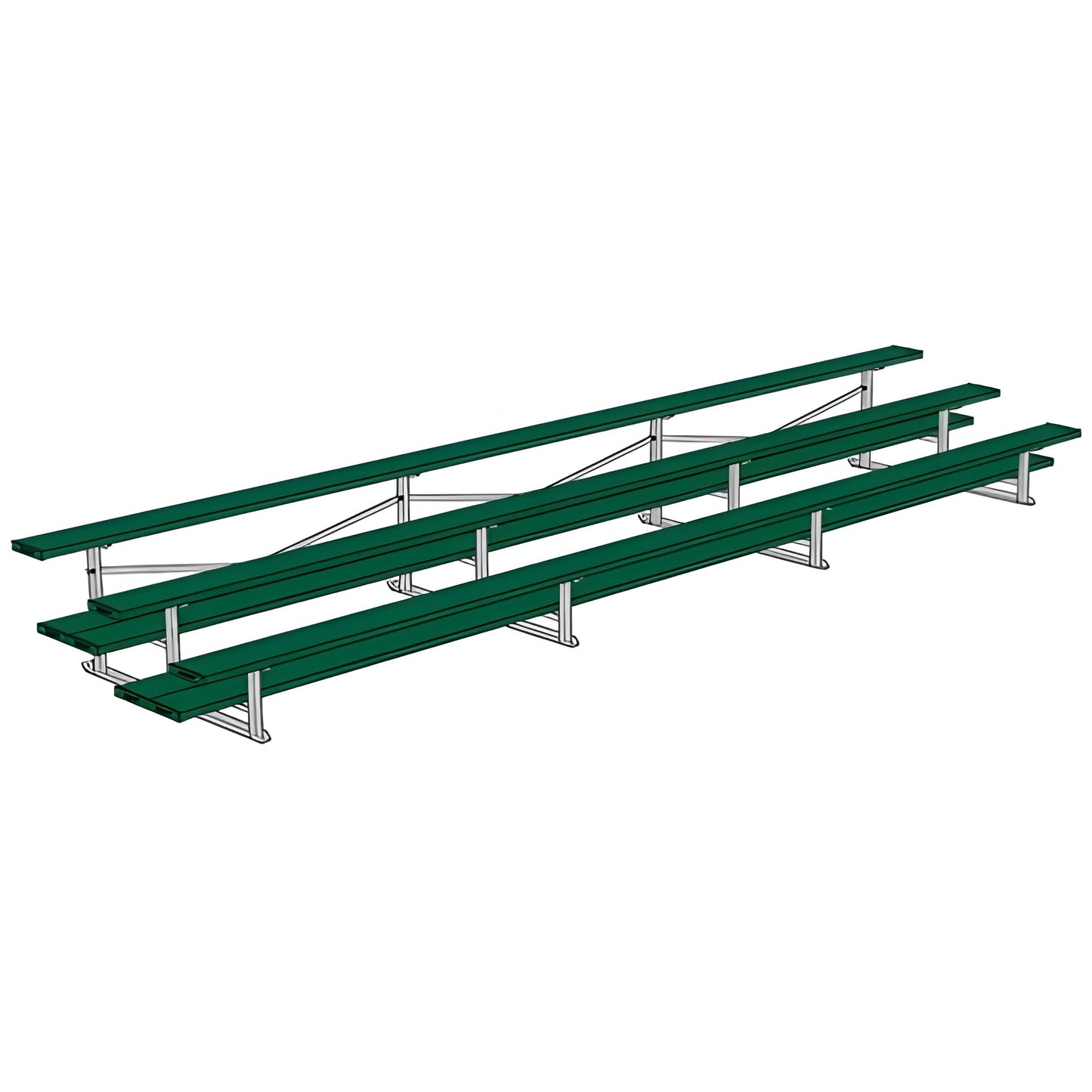 Bleacher 3 Row 21' All Aluminum Preferred Bleacher - BLDP-321AL