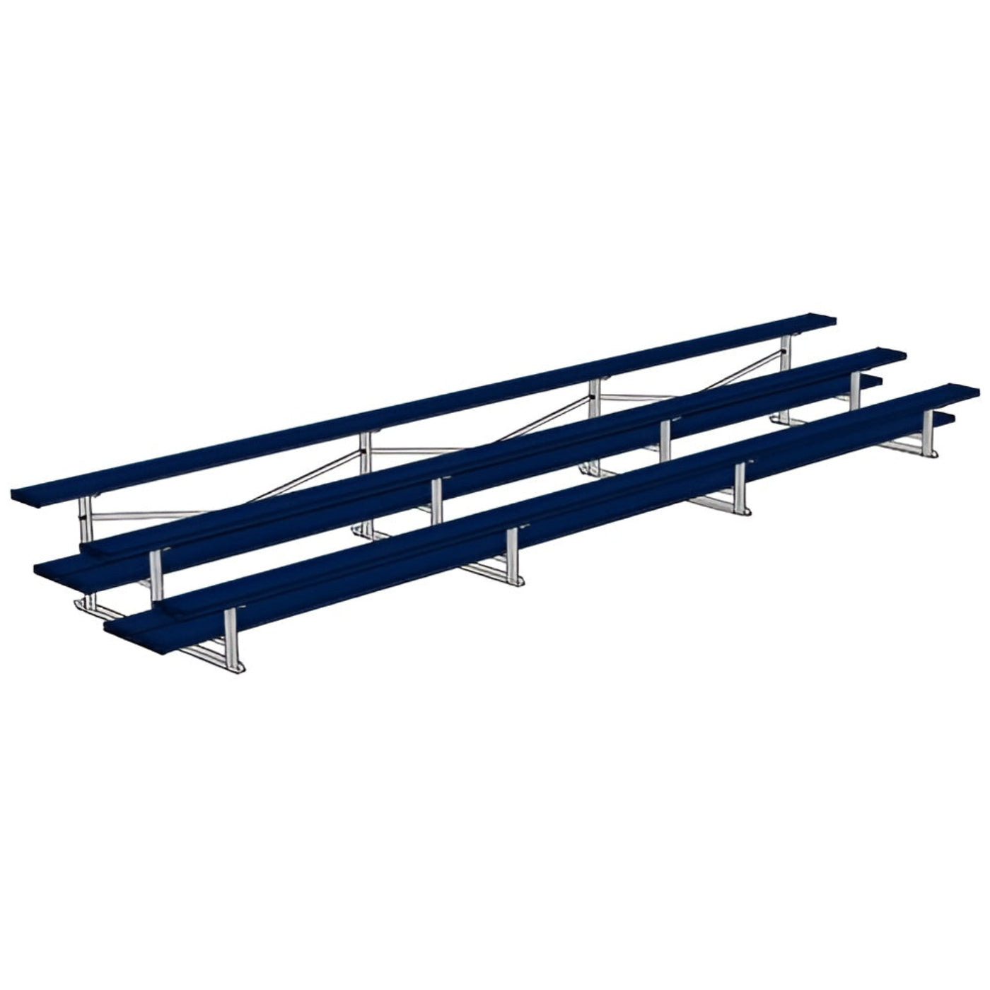 Bleacher 3 Row 21' All Aluminum Preferred Bleacher - BLDP-321AL