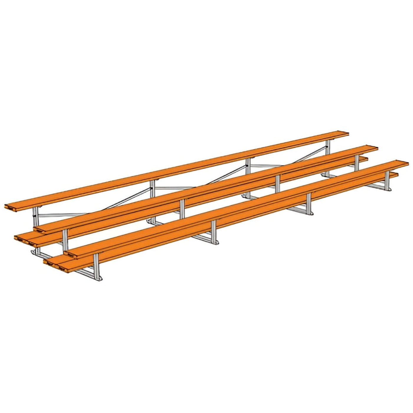 Bleacher 3 Row 21' All Aluminum Preferred Bleacher - BLDP-321AL