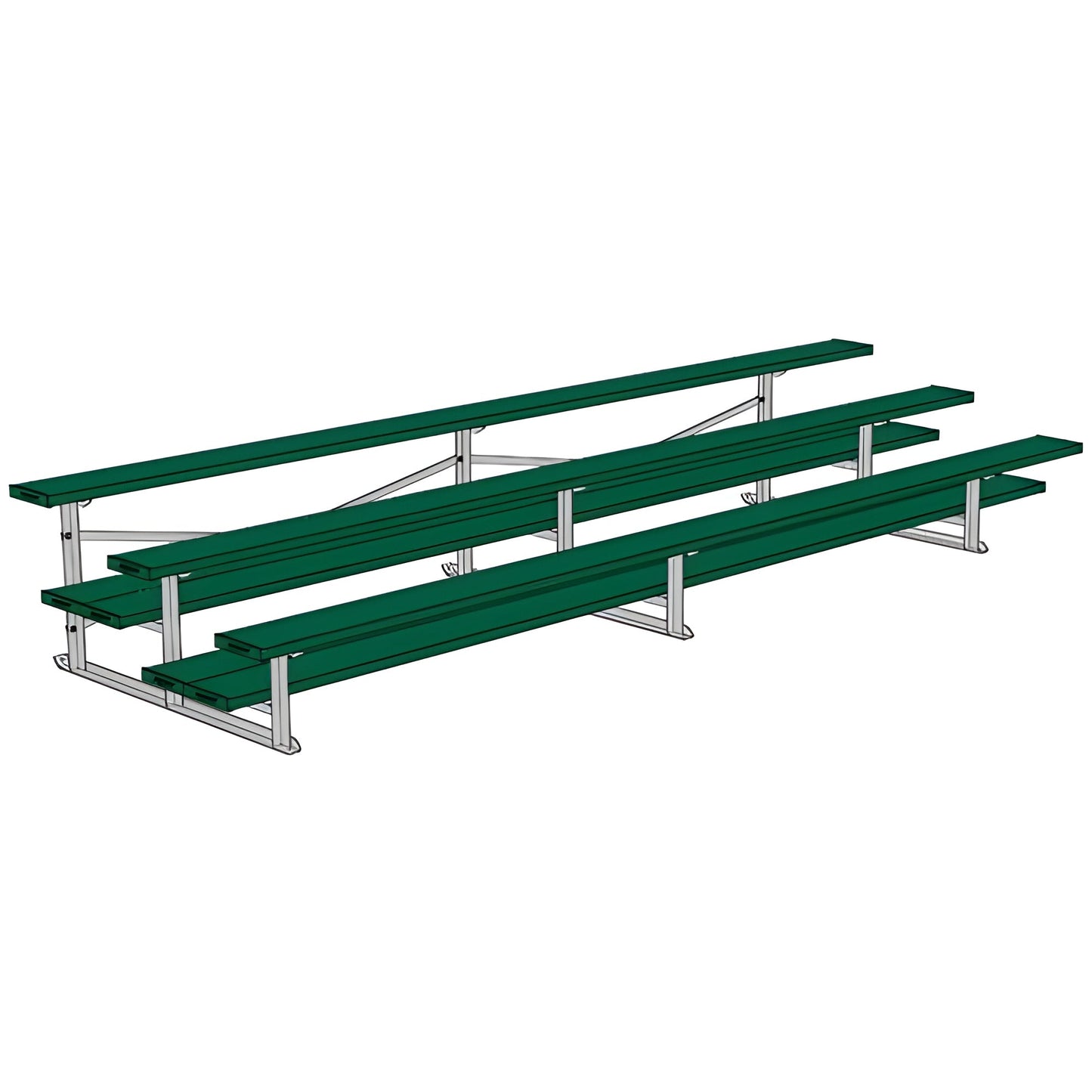 Bleacher 3 Row 15' All Aluminum Preferred Bleacher - BLDP-3AL
