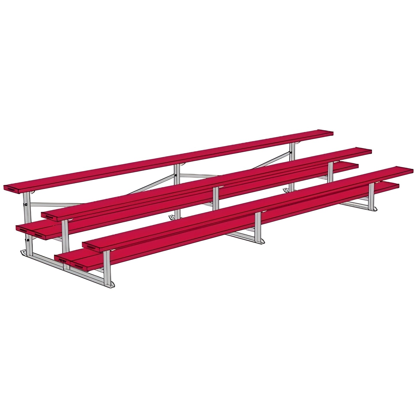 Bleacher 3 Row 15' All Aluminum Preferred Bleacher - BLDP-3AL