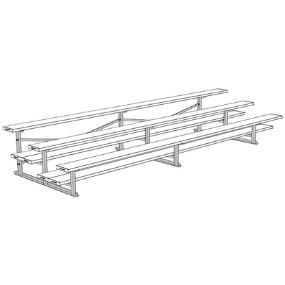 Bleacher 3 Row 15' All Aluminum Preferred Bleacher - BLDP-3AL