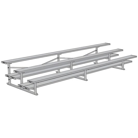 Bleacher 3 Row 15' All Aluminum Preferred Bleacher - BLDP-3AL