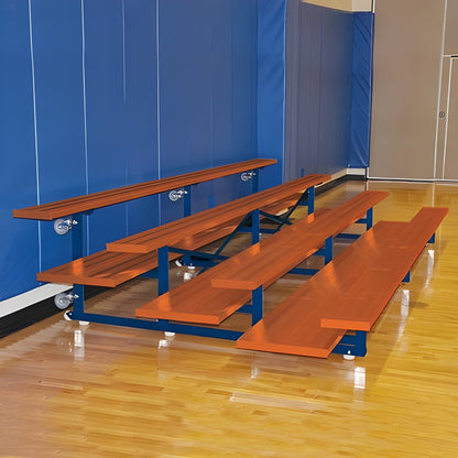 Bleacher 4 Row 21' Tip & Roll Portable Aluminum Bleacher - BLCH-421TRG