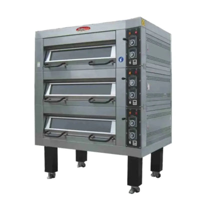 BakeMax  55" Double Deck Electric Oven, Accommodates (4) 18" X 26" Pans, 220/60/3 - BMDDD02