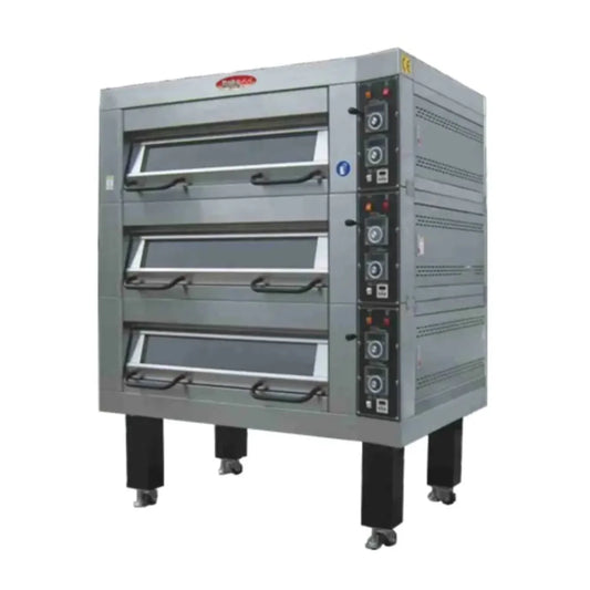 BakeMax  55" Double Deck Electric Oven, Accommodates (4) 18" X 26" Pans, 220/60/3 - BMDDD02