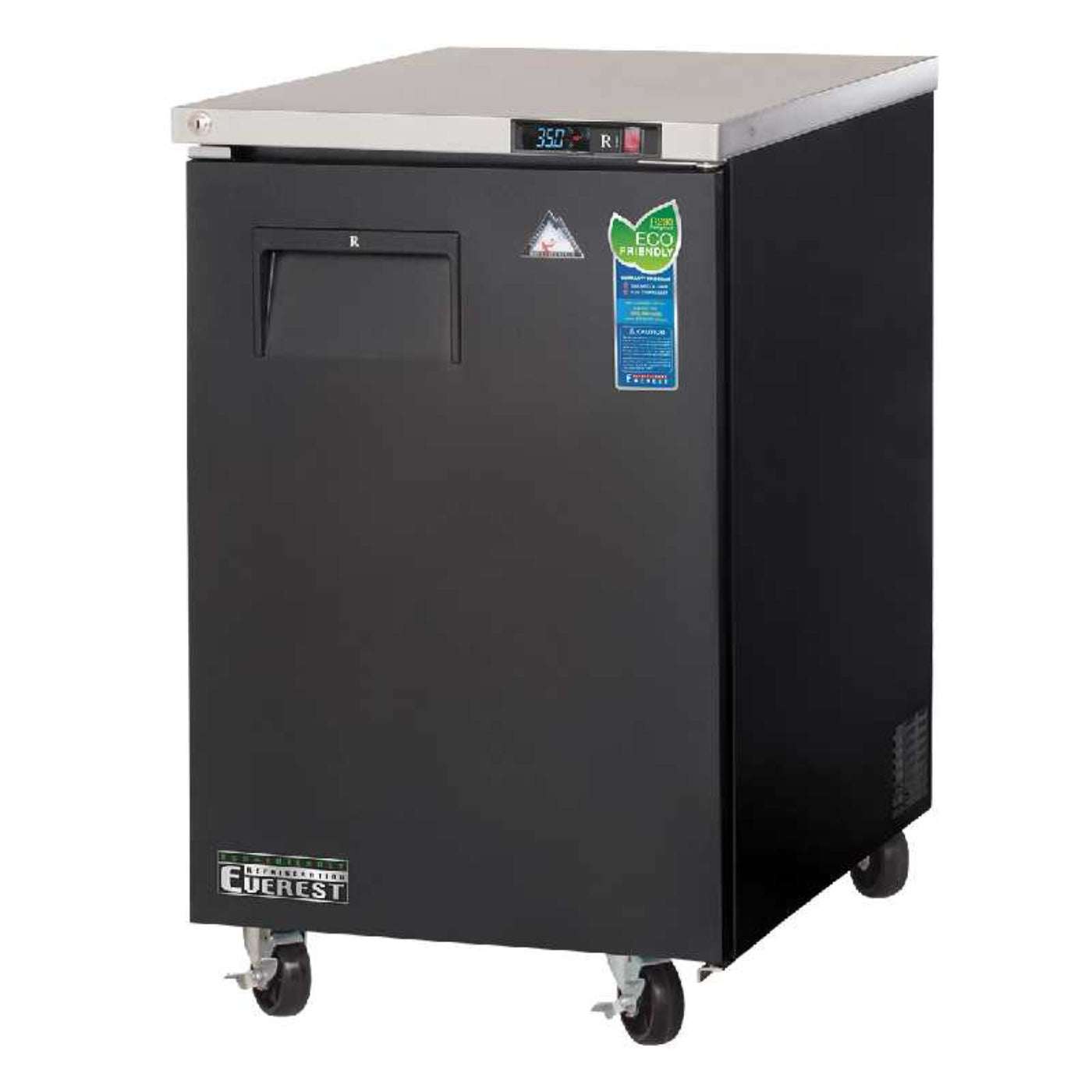 Everest Back Bar Refrigerator Cooler One Section 8 cu. ft. - EBB23 23