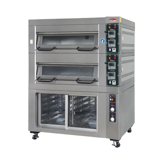BakeMax  55" Double Deck Electric Oven, Accommodates (4) 18" X 26" Pans, 220/60/3 - BMDDD02