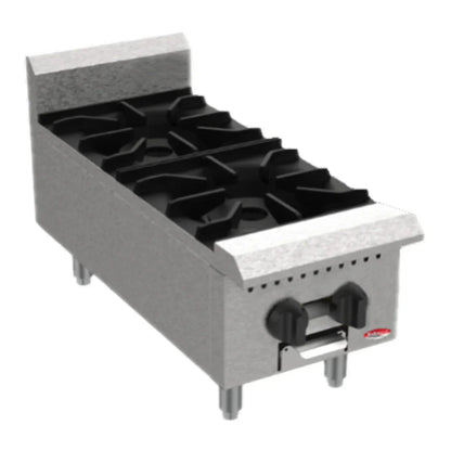 BakeMax  12" Natural Gas Countertop Hotplate w/ Manual Controls, 60,000 BTU - BAFA2M-12
