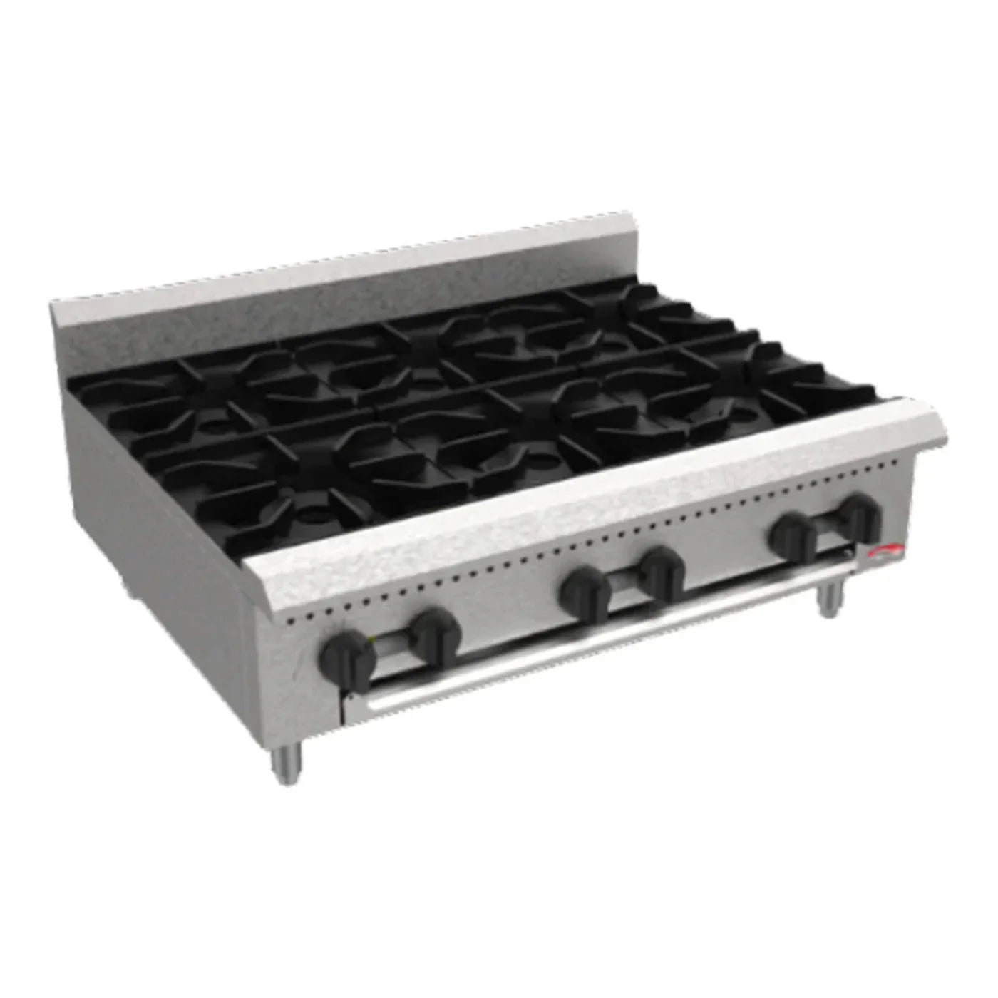 BakeMax 36" Natural Gas Countertop Hotplate w/ Manual Controls, 180,000 BTU - BAFA6M-36