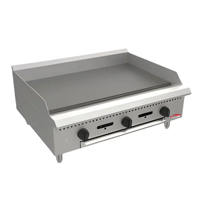 BakeMax36" Countertop Themostatic Gas Griddle w/ Manual Controls, 90,000 BTU - BATG36