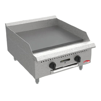 BakeMax 24" Countertop Heavy Duty Natural Gas Griddle w/ Manual Controls, 60,000 BTU - BACG24-2