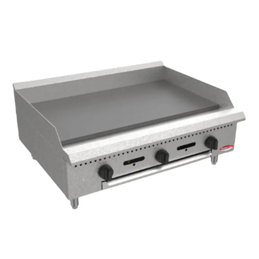 BakeMax  36" Countertop Heavy Duty Natural Gas Griddle w/ Manual Controls, 90,000 BTU - BACG36-3