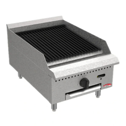 BakeMax 18" Countertop Natural Gas Charbroiler w/ Manual Controls, 45,000 BTU - BACGG18-2
