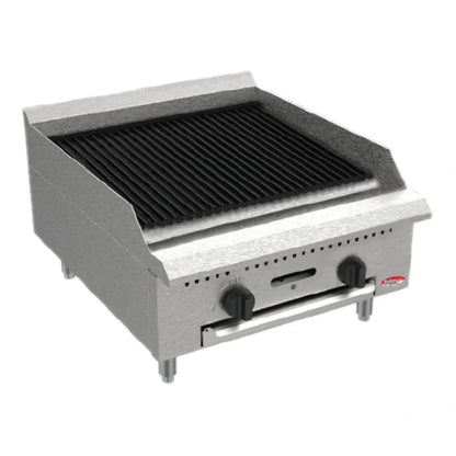 BakeMax 24" Countertop Natural Gas Charbroiler w/ Manual Controls, 60,000 BTU - BACGG24-4