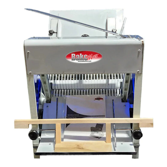 BakeMax 30" Gravity Feed Bread Slicer, Countertop, 15" Max Loaf Length, 110/60/1 - BMGF001-4