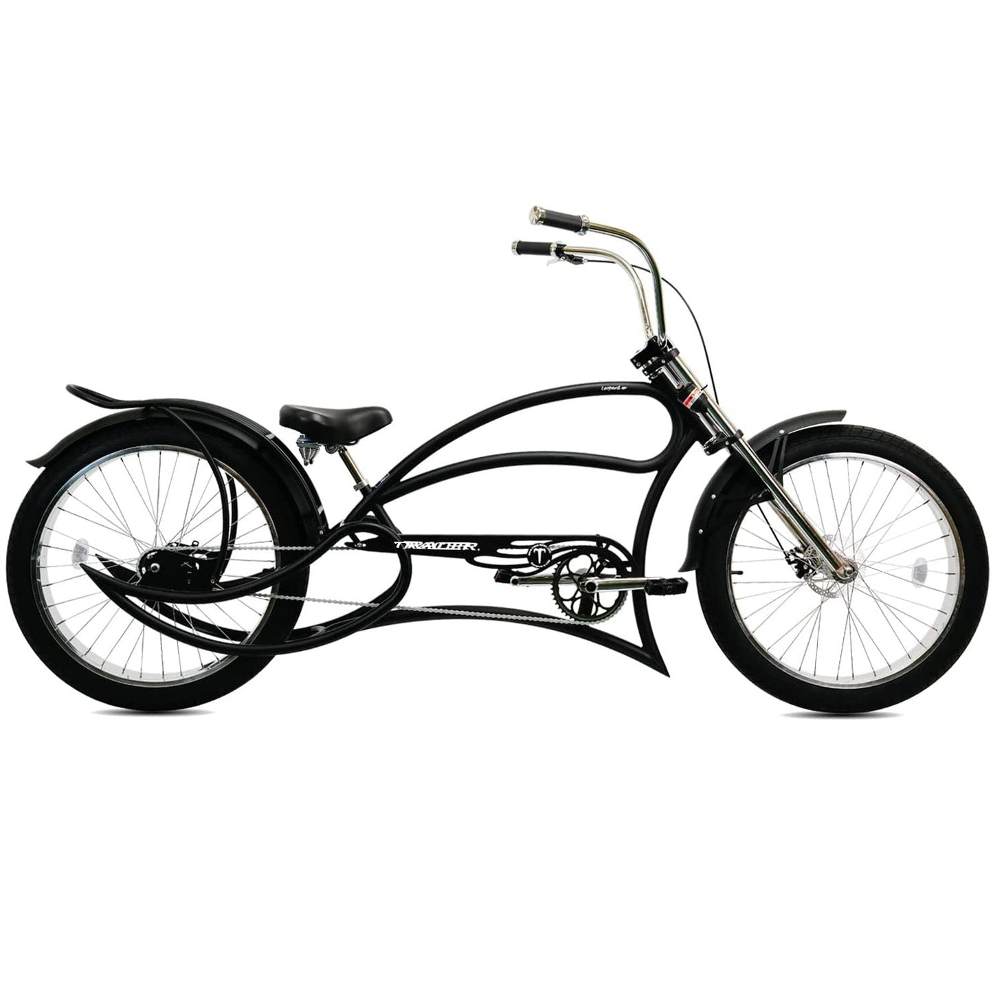 Tracer 26" Leopard GT 1-Speed Stretch Chopper Cruiser Bike - MB-LEOPARD GT-BL