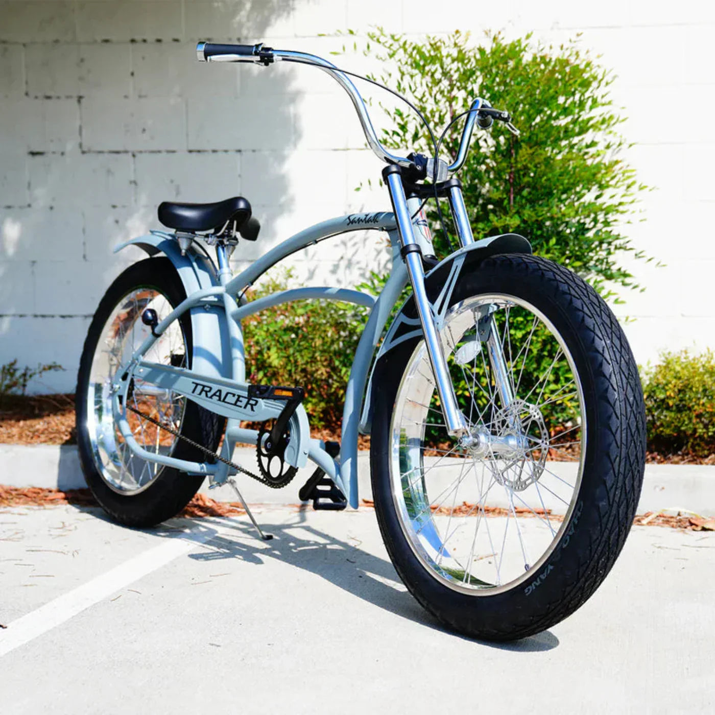 Tracer 26" Santak GT Chopper Stretch Cruiser 1-Speed Fat Tire Bike - MB-SANTAK-BL