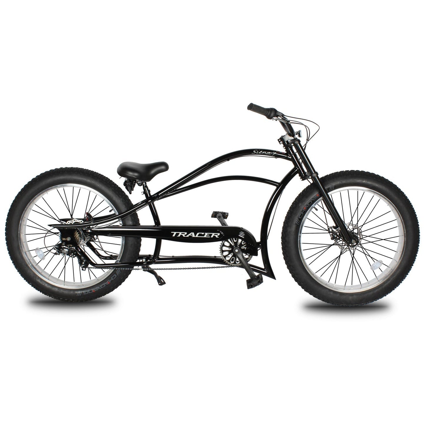 Tracer 26" Siena Chopper Stretch Cruiser Fat Tire Bike - MB-SIENA-M-BK/PLS