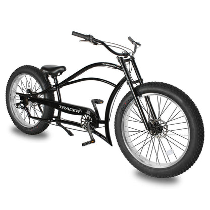 Tracer 26" Siena Chopper Stretch Cruiser Fat Tire Bike - MB-SIENA-M-BK/PLS