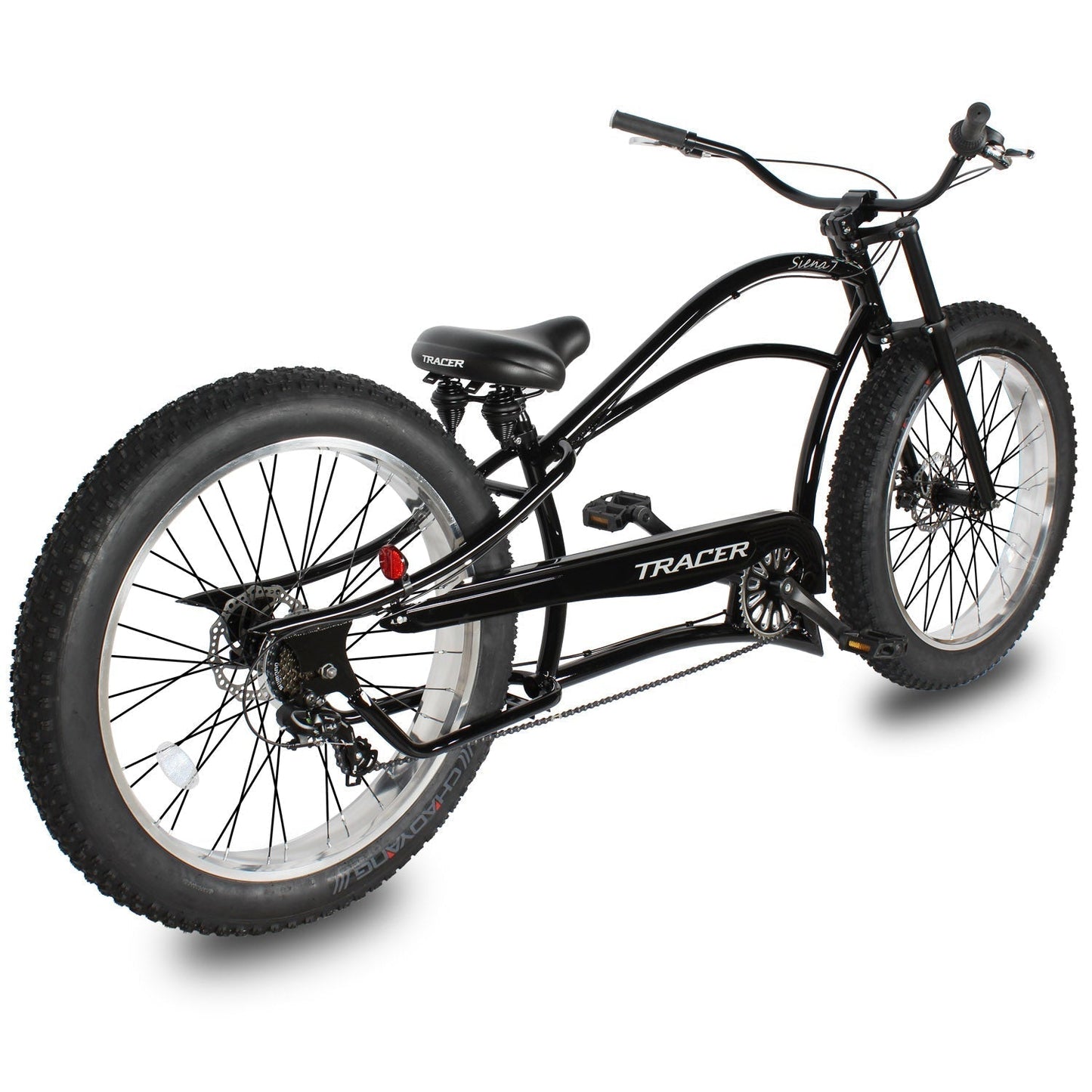 Tracer 26" Siena Chopper Stretch Cruiser Fat Tire Bike - MB-SIENA-M-BK/PLS