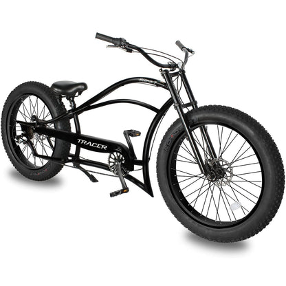 Tracer 26" Siena Chopper Stretch Cruiser Fat Tire Bike - MB-SIENA-M-BK/PLS