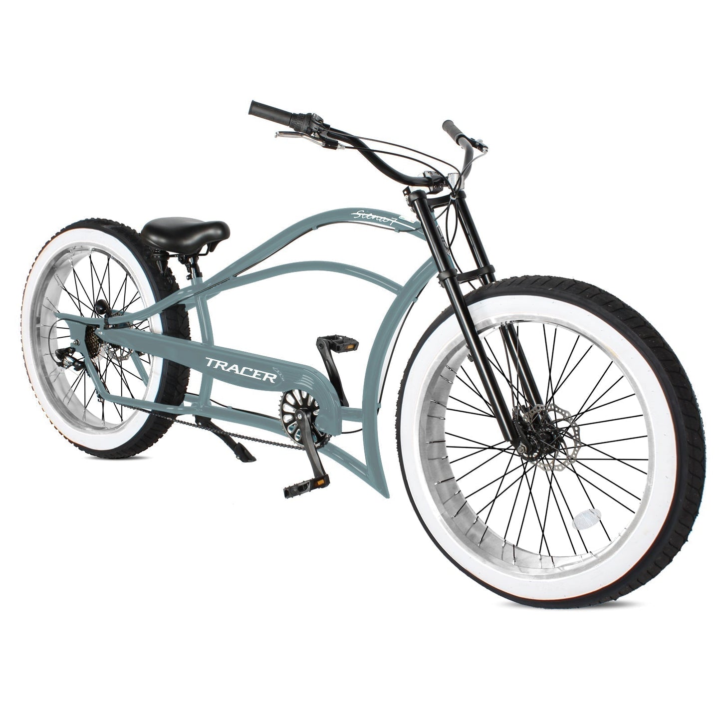Tracer 26" Siena Chopper Stretch Cruiser Fat Tire Bike - MB-SIENA-M-BK/PLS