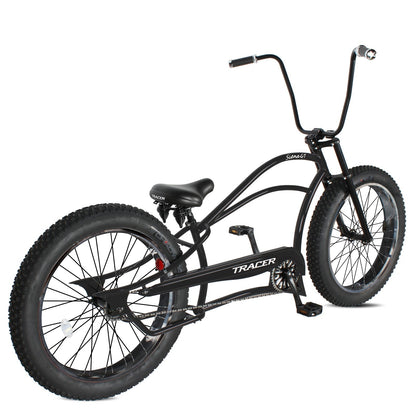 Tracer 26" Siena GT Chopper Stretch Cruiser Fat Tire Oversized Frame Bike - MB-SIENA GT-BK/PLS