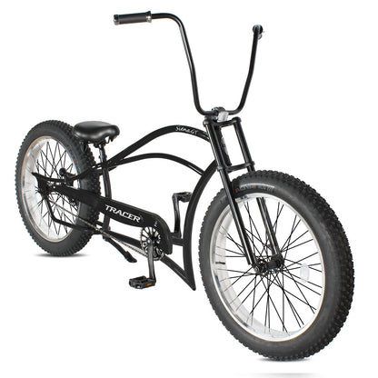 Tracer 26" Siena GT Chopper Stretch Cruiser Fat Tire Oversized Frame Bike - MB-SIENA GT-BK/PLS
