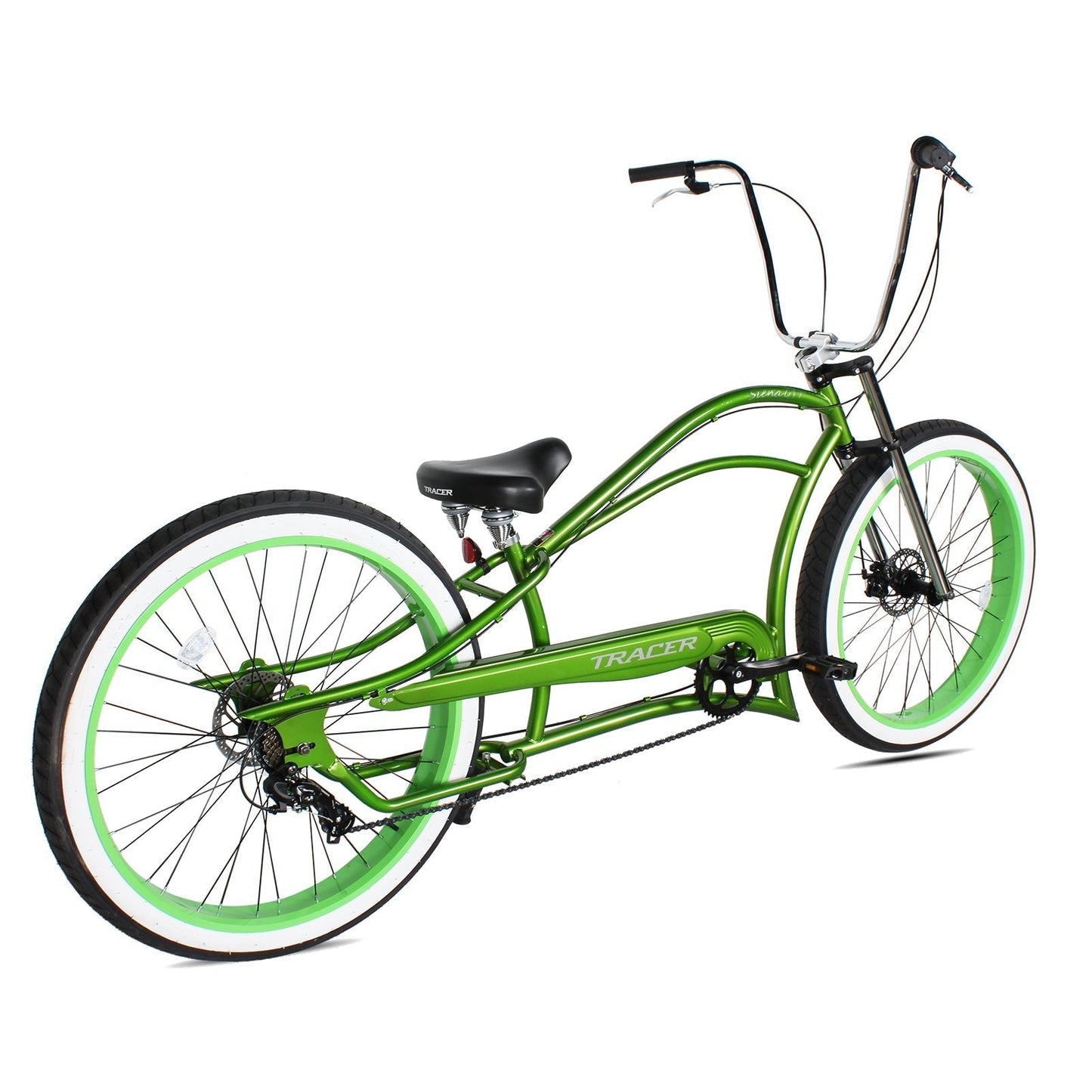 Tracer 29" Siena GT-7 Chopper Stretch Cruiser Fat Tire 7-Speed Bike - MB-SIENA GT 7-29-GRN/GRN