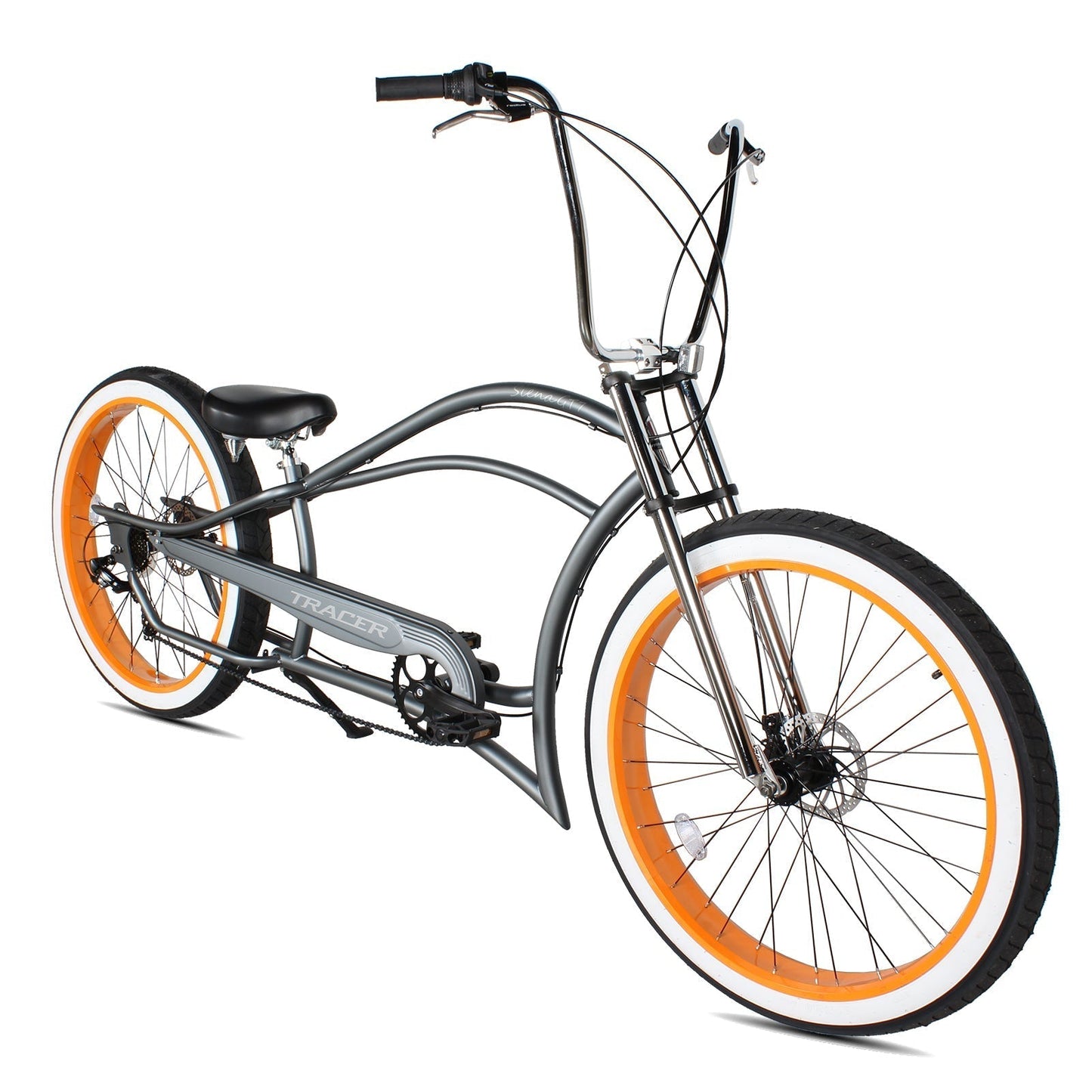 Tracer 29" Siena GT-7 Chopper Stretch Cruiser Fat Tire 7-Speed Bike - MB-SIENA GT 7-29-GRN/GRN
