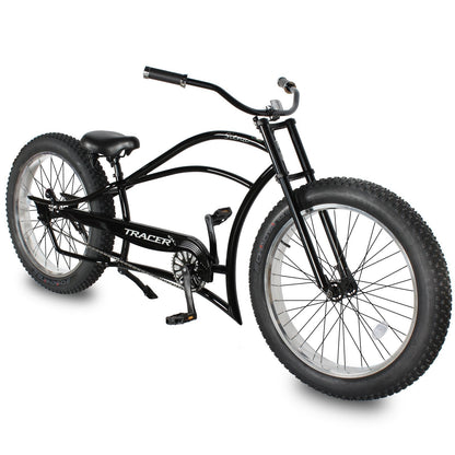 Tracer 26" Siena Chopper Stretch Cruiser Fat Tire Bike - MB-SIENA-M-BK/PLS